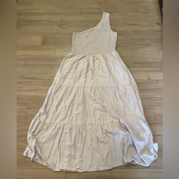 Womens Single Shoulder Strap Dress Cream Colored Size Large NWOT - Picture 7 of 7